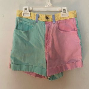 American Apparel pastel colorblock shorts